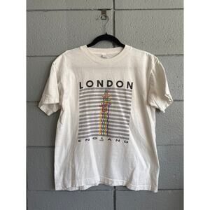 Vintage 90s Single Stitch London Graphic T-shirt size S/M
